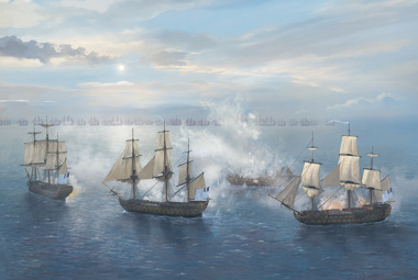 Art showing the BATTLE OF THE LEVANT CONVOY